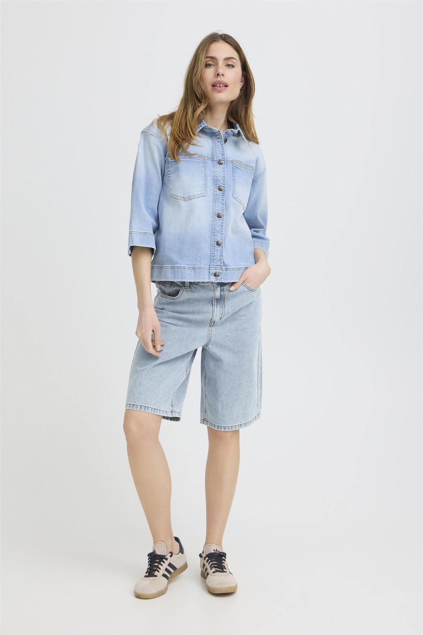 Pulz Bridget Shorts Light Blue Denim