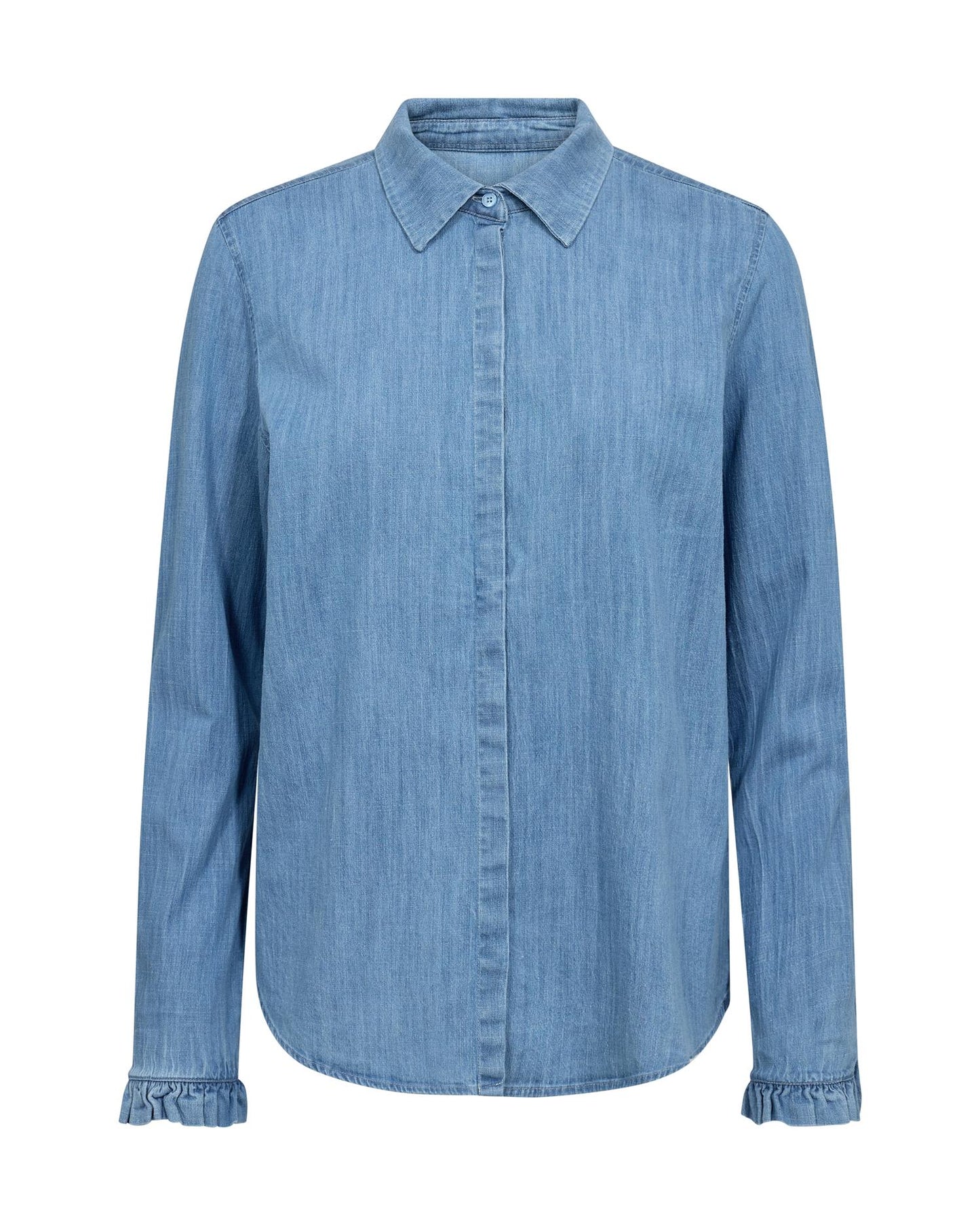 Mos Mosh Mattie Flip Denim Shirt Mid Blue