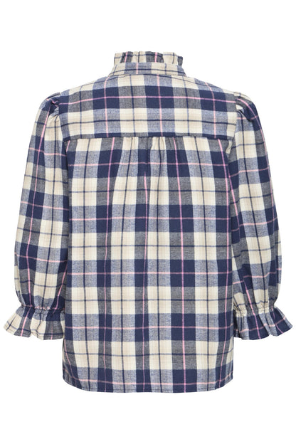 Pulz Deva Blouse Blue Check