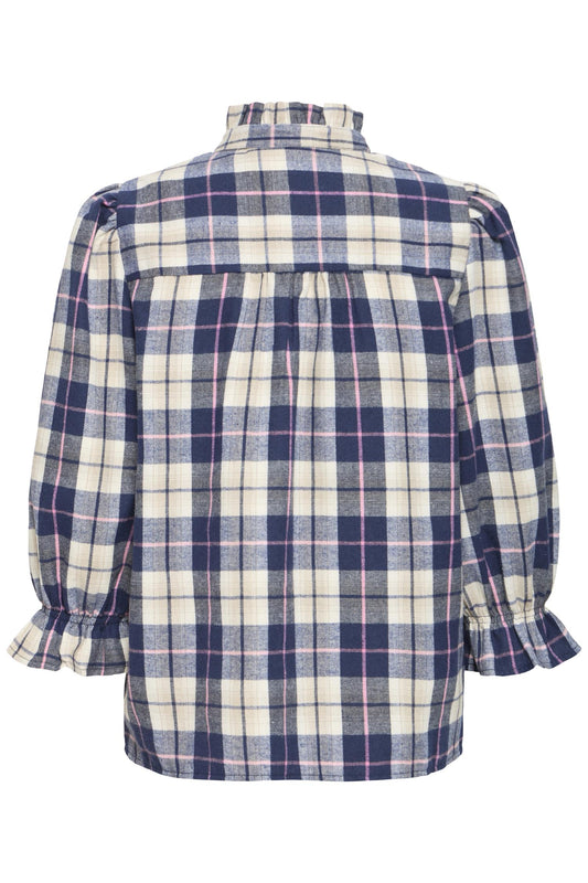Pulz Deva Blouse Blue Check