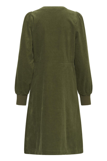 Culture Ula Rhaena LS Dress Burnt Olive