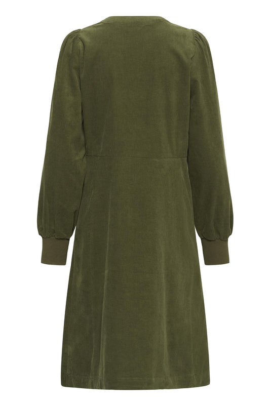 Culture Ula Rhaena LS Dress Burnt Olive
