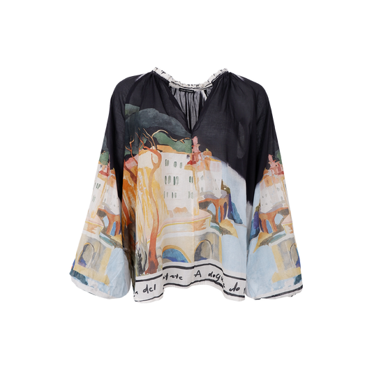 Black Colour Riviera Blouse Black