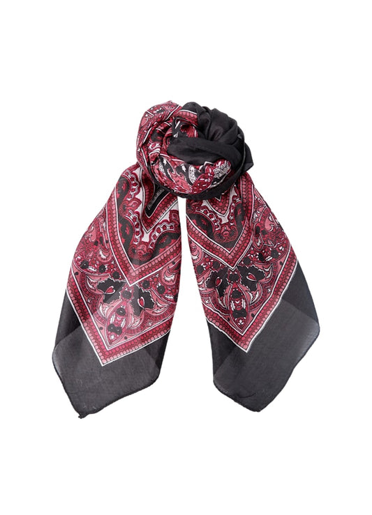 Black Colour Arianna Silk Scarf Black