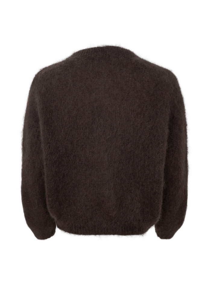Black Colour Bjoerk knit cardigan coffee