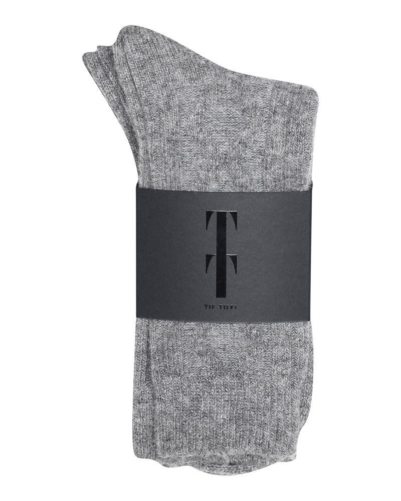 Tif Tiffy Short Wool Socks Grey Melange