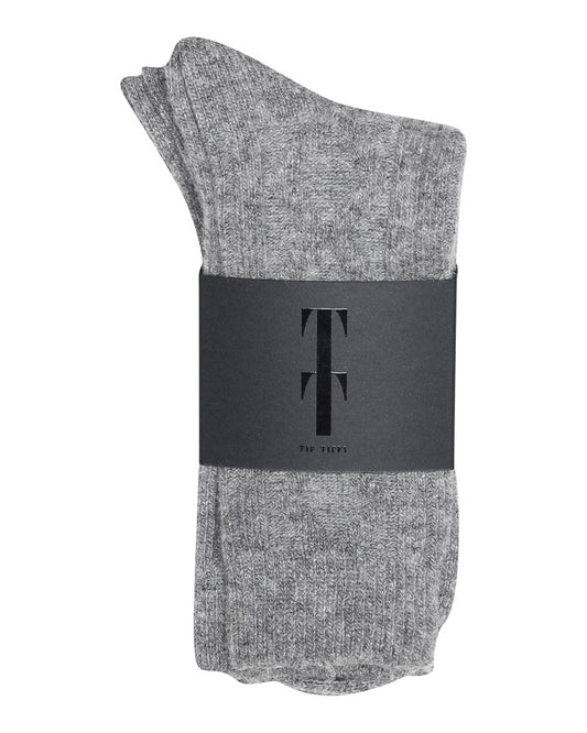 Tif Tiffy Short Wool Socks Grey Melange