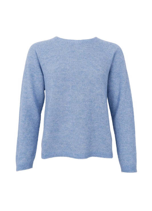 Black Colour Dell LS Knit Jumper Lt. Blue