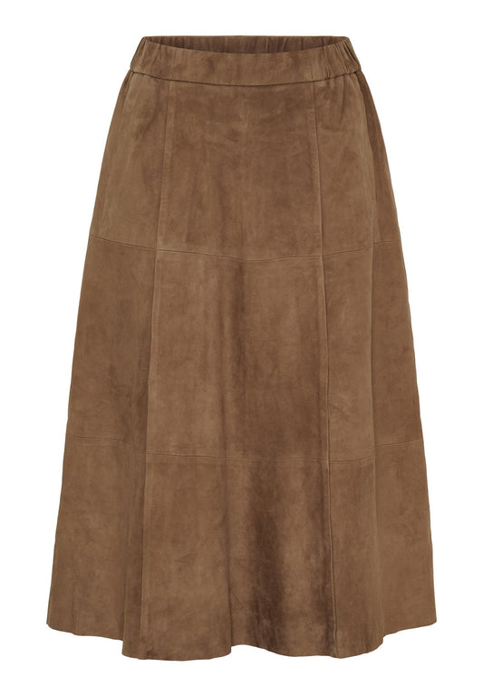 Notyz Suede Skirt Nude Brown