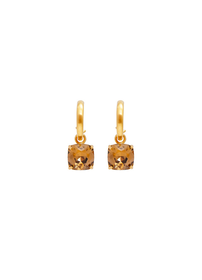 Farmhouse Camilla Øhrling Carla Swarovski Earrings Smokey Quarts