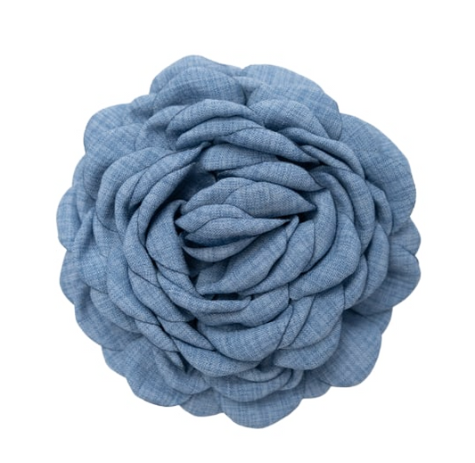 Black Colour Villa Mega Flower Brooch Blue