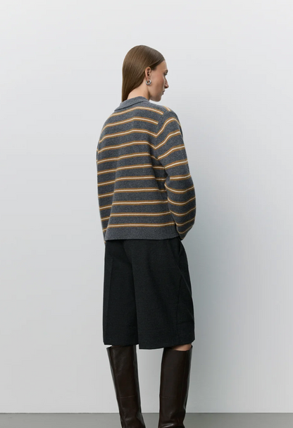 Sofie Schnoor Storma Striped Knit Dark Grey Melange