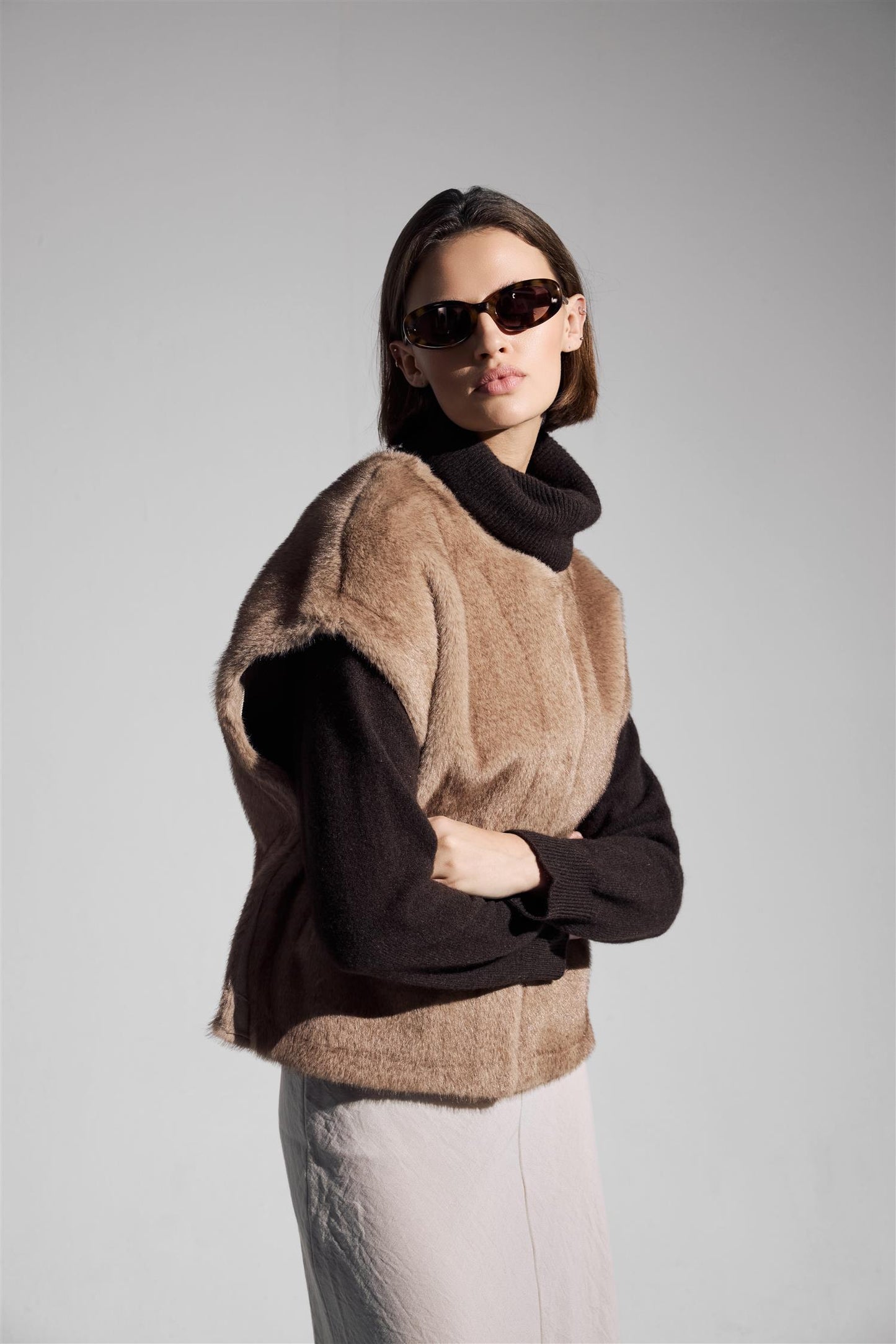 Notyz Valencia Poncho Nature Beige