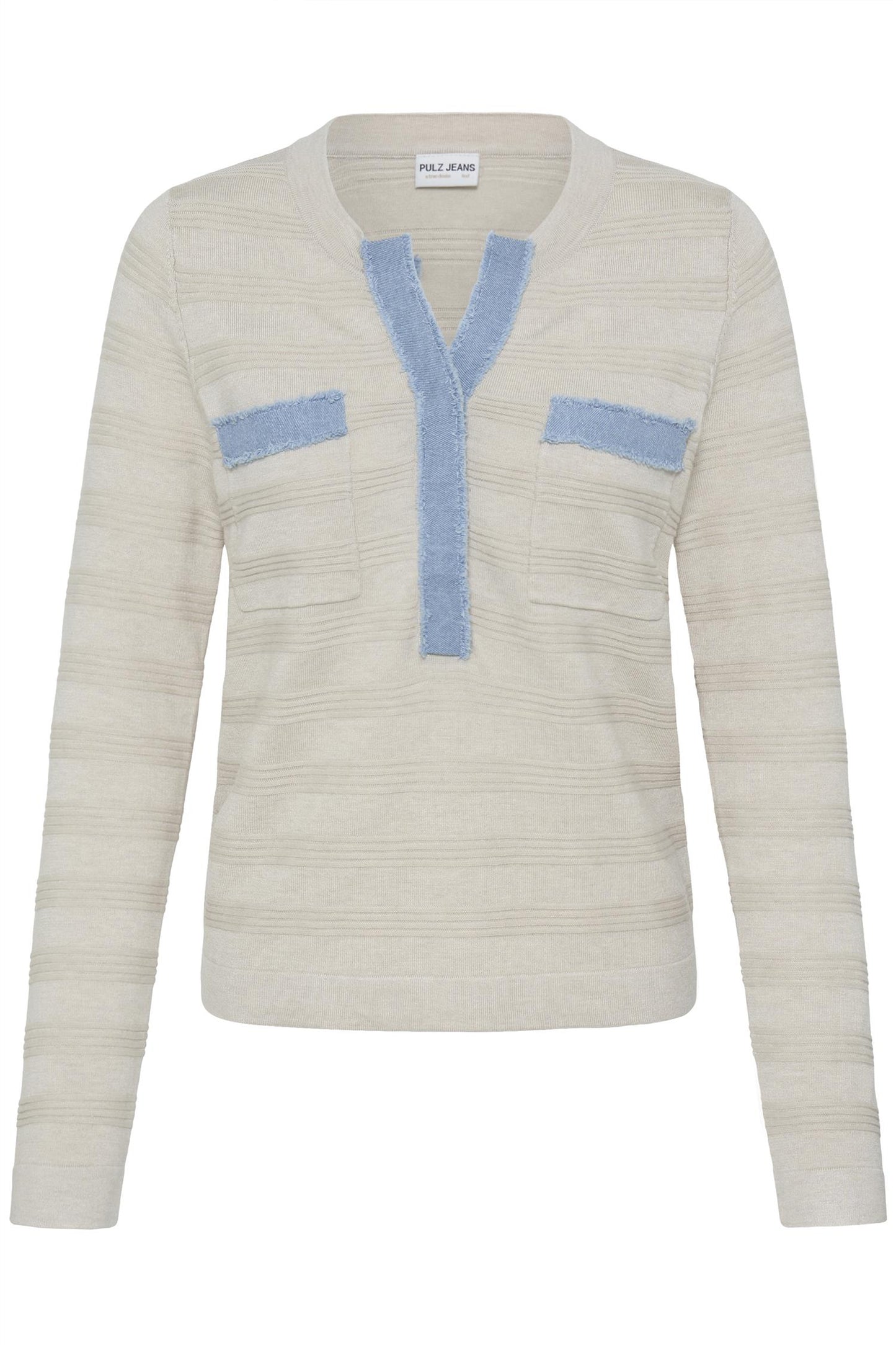 Pulz Sara Denim Mix Knit Birch Melange