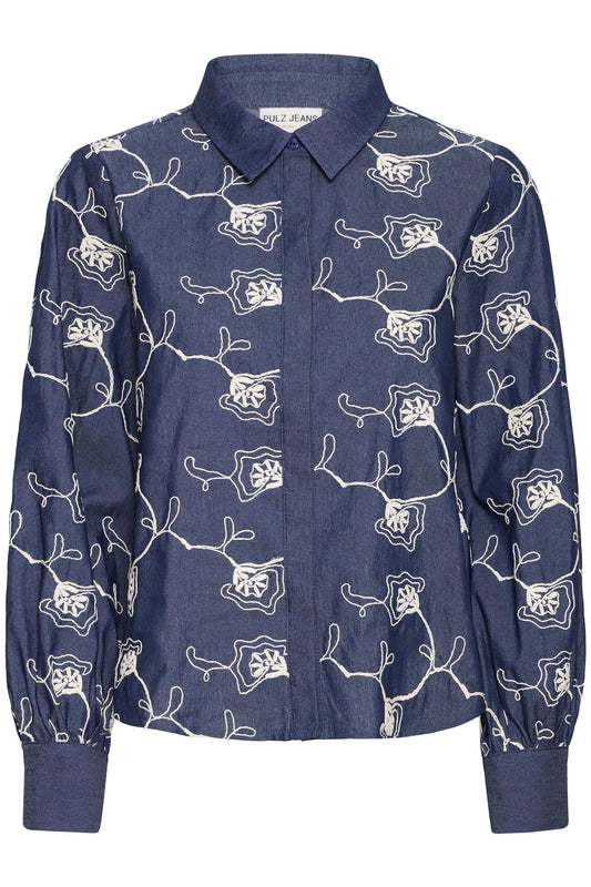 Pulz Macy Shirt Dark Blue Denim