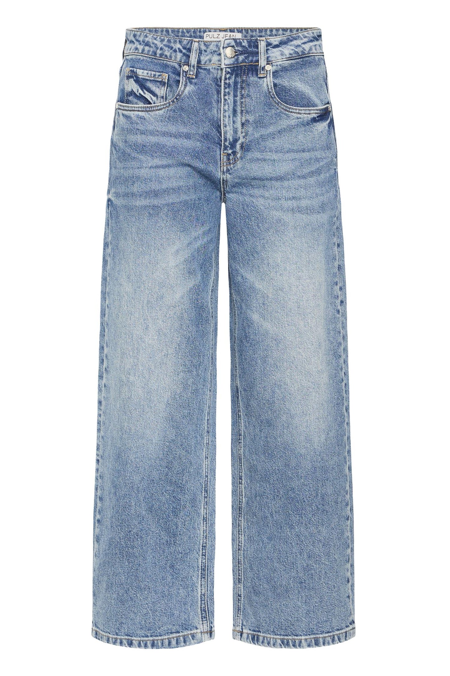 Pulz Dania HW Jeans Str Leg Med Blue
