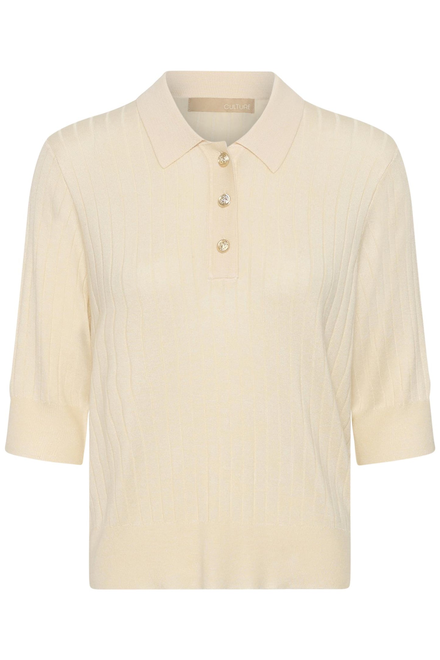 Culture Sophi Annemette SS Polo Whitecap
