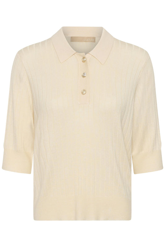 Culture Sophi Annemette SS Polo Whitecap