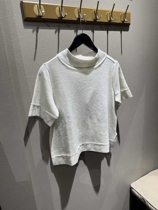 By Basics T-shirt w/ raw edges pearl grey melange