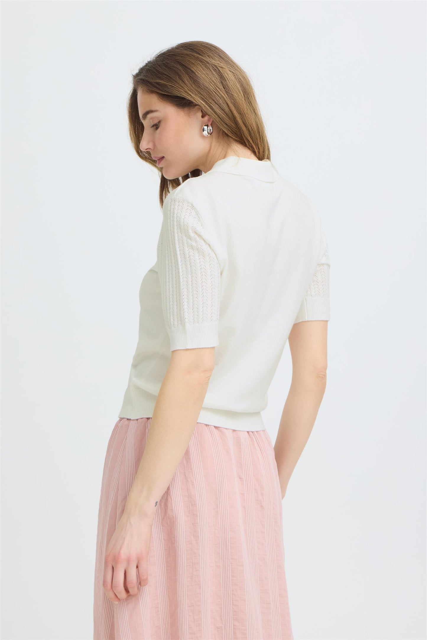 Pulz Sara Knit SS Cloud Dancer