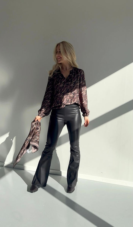 Amuse by Veslemøy Ada Silkebluse Print Black