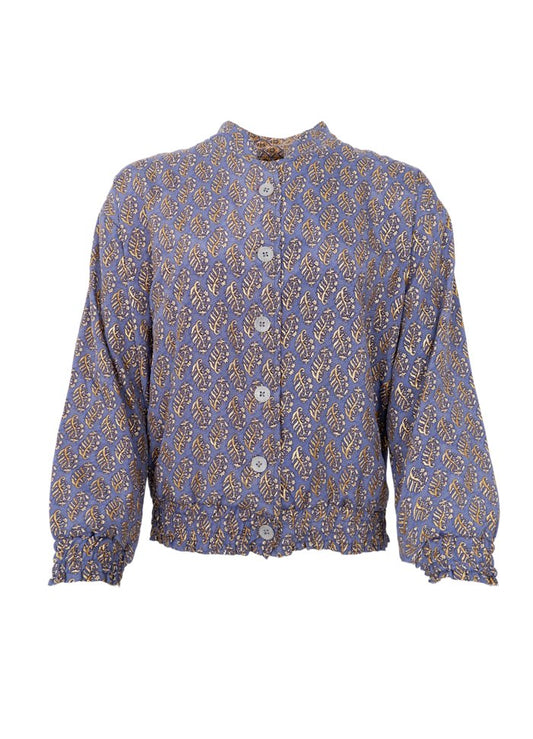 Black Colour Luna Reversible Bomber Jacket Blue Mist