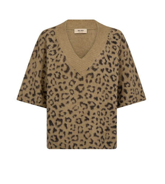 Mos Mosh Taci V-Neck Leo Knit True Camel