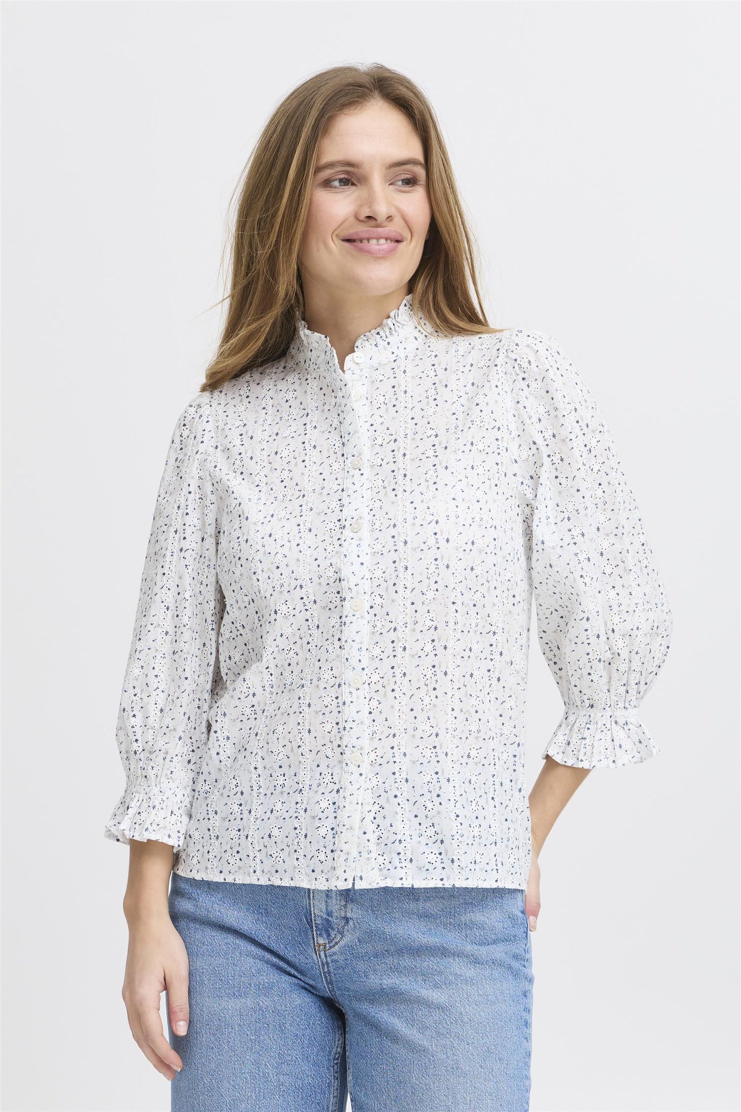 Pulz Willa Shirt Blue Printed