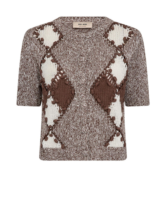 Mos Mosh Elio SS Knit Cardigan Coffee Quartz