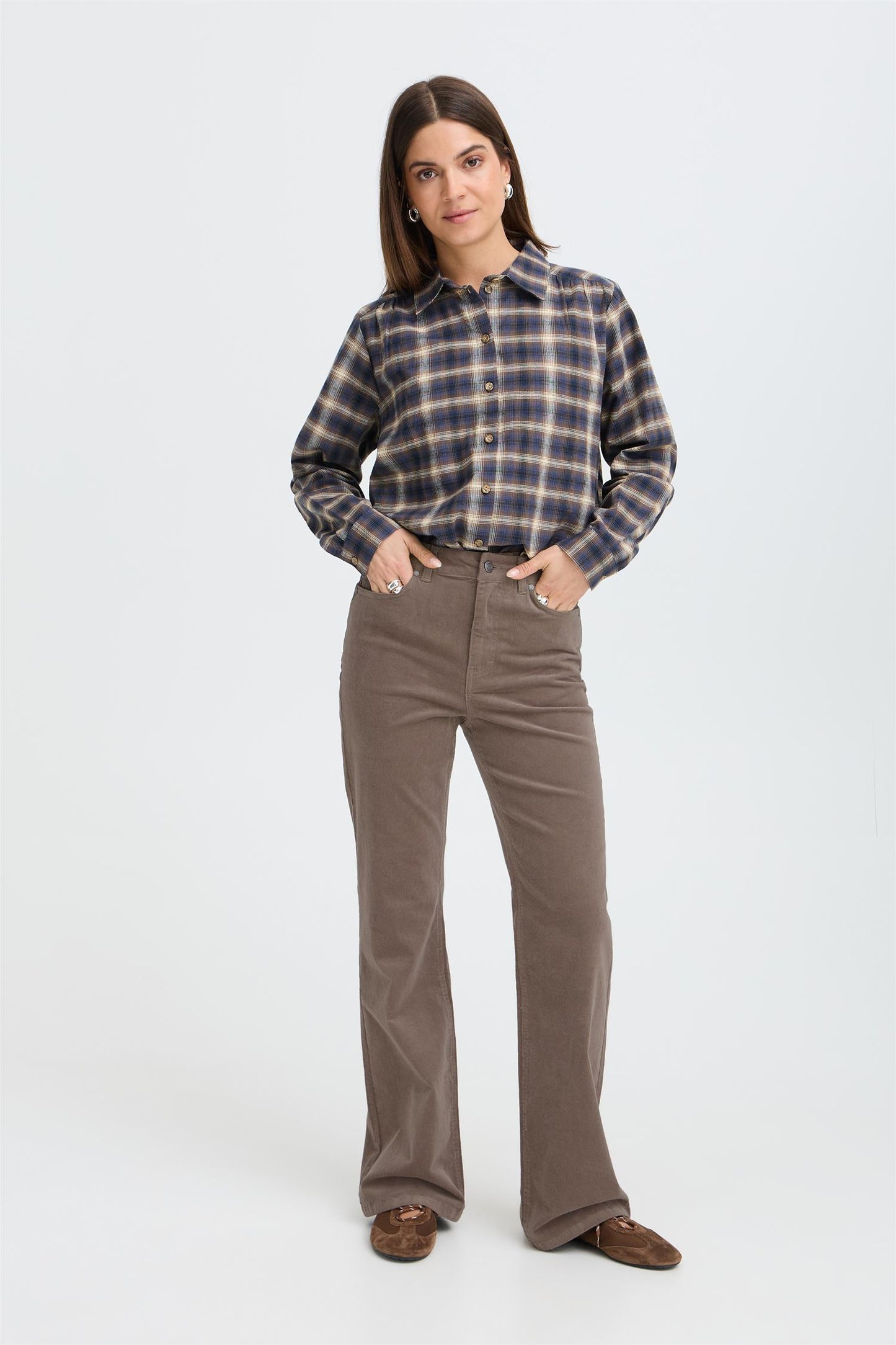 Pulz Sally Pant Bootcut Walnut