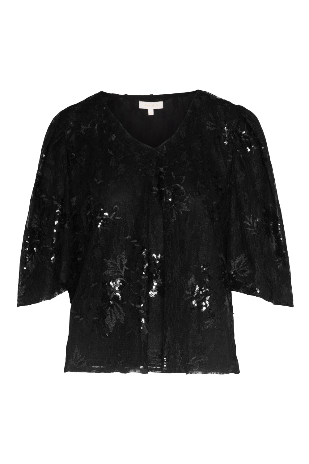 Rah Oslo Lace Sequin SS Black