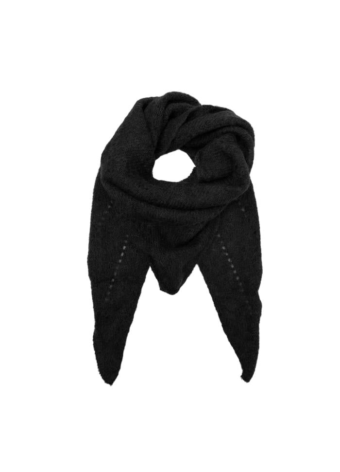 Black Colour Dell Knitted Mini Scarf Black