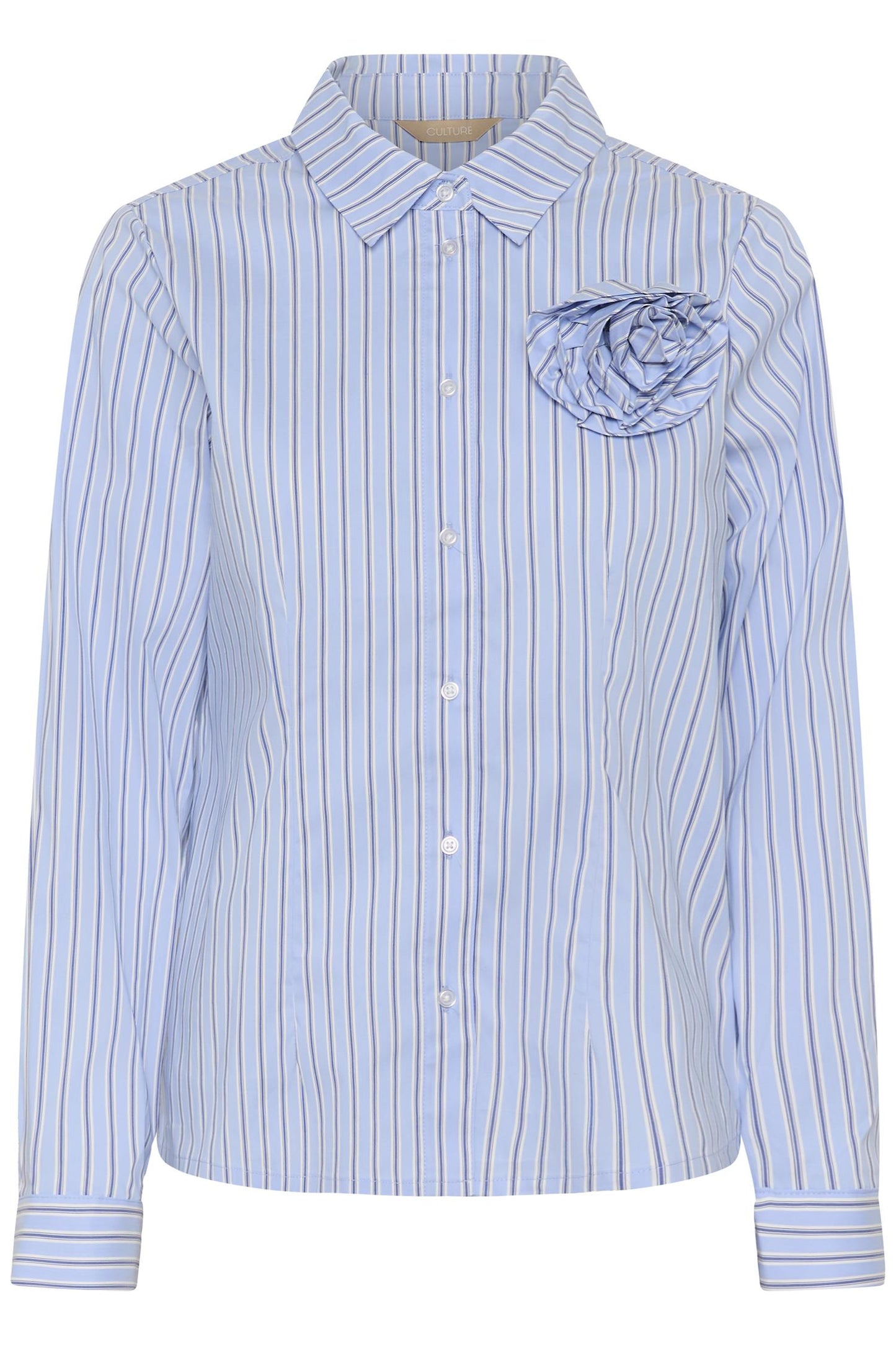 Culture Art Fitted Shirt Blue Stripe