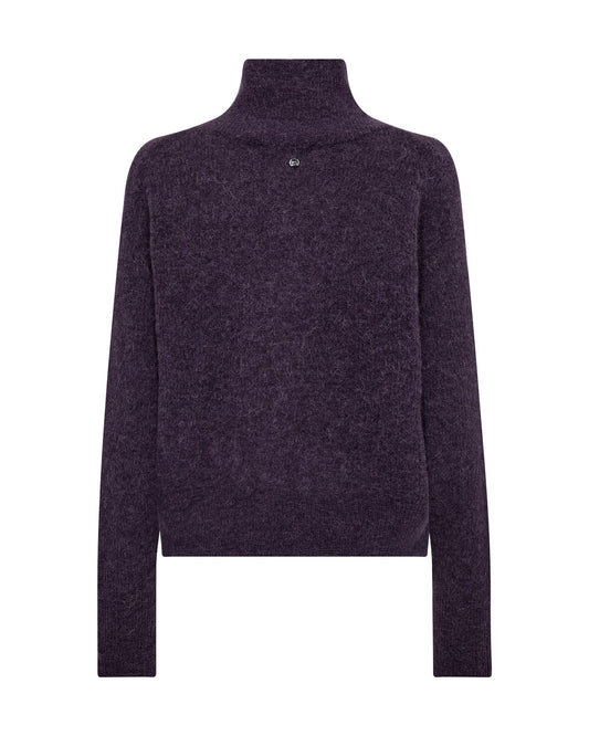 Mos Mosh Thora Knit Zip Cardigan Sweet Grape