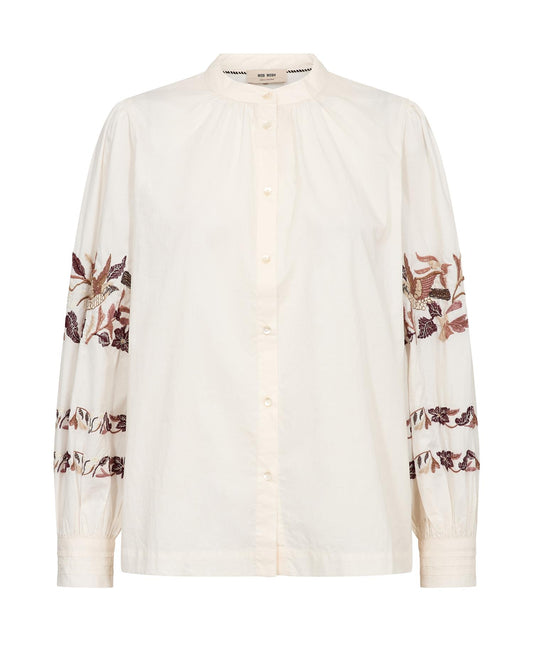 Mos Mosh Notto Embroid Shirt Ecru