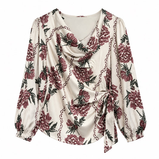 Rah Oslo Wrap Blouse Print Bianco