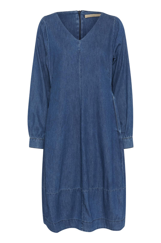 Culture Livie Arpa V-neck Dress Dark Blue Wash