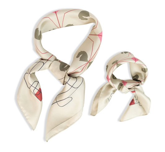 HÉST Eliza Silk Scarf Small Gray Green