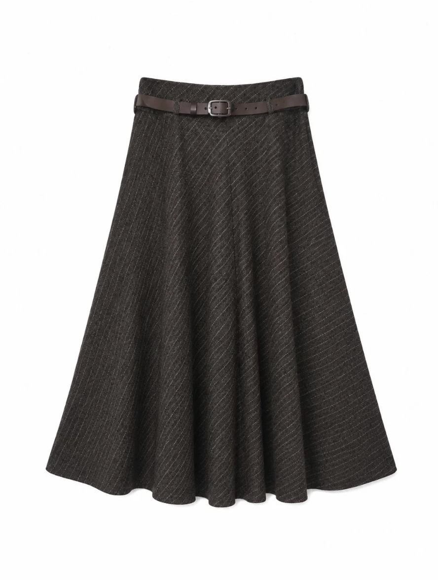 From Paris With Love Joselina Pinstripe Skirt Black