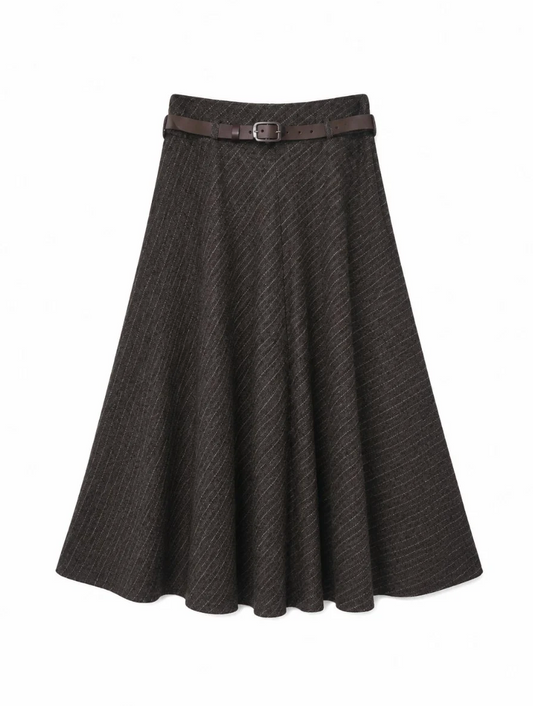From Paris With Love Joselina Pinstripe Skirt Black