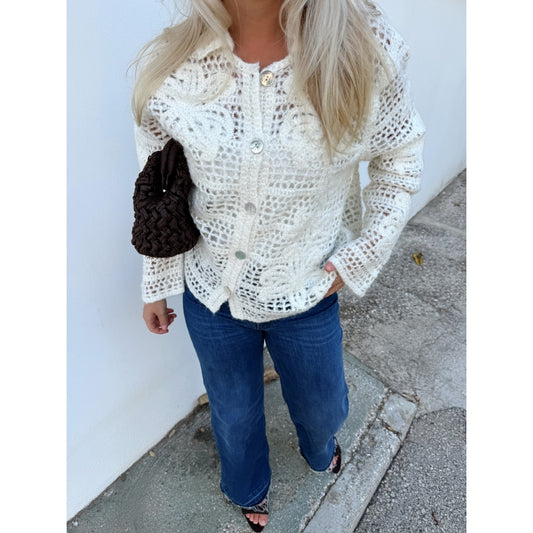 Rah Oslo Knitted Collar Jacket Ecru