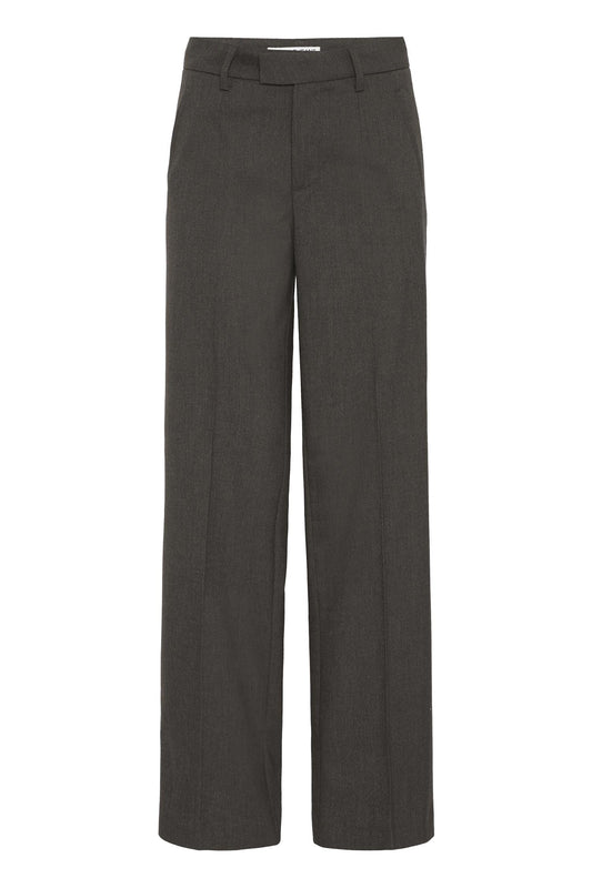 Pulz Bindy Melange HW Pant Wide Leg Espresso Melange