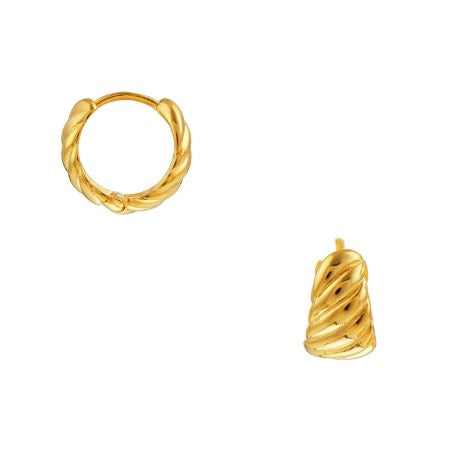 Orelia Twist Chubby Huggie Hoops Gold