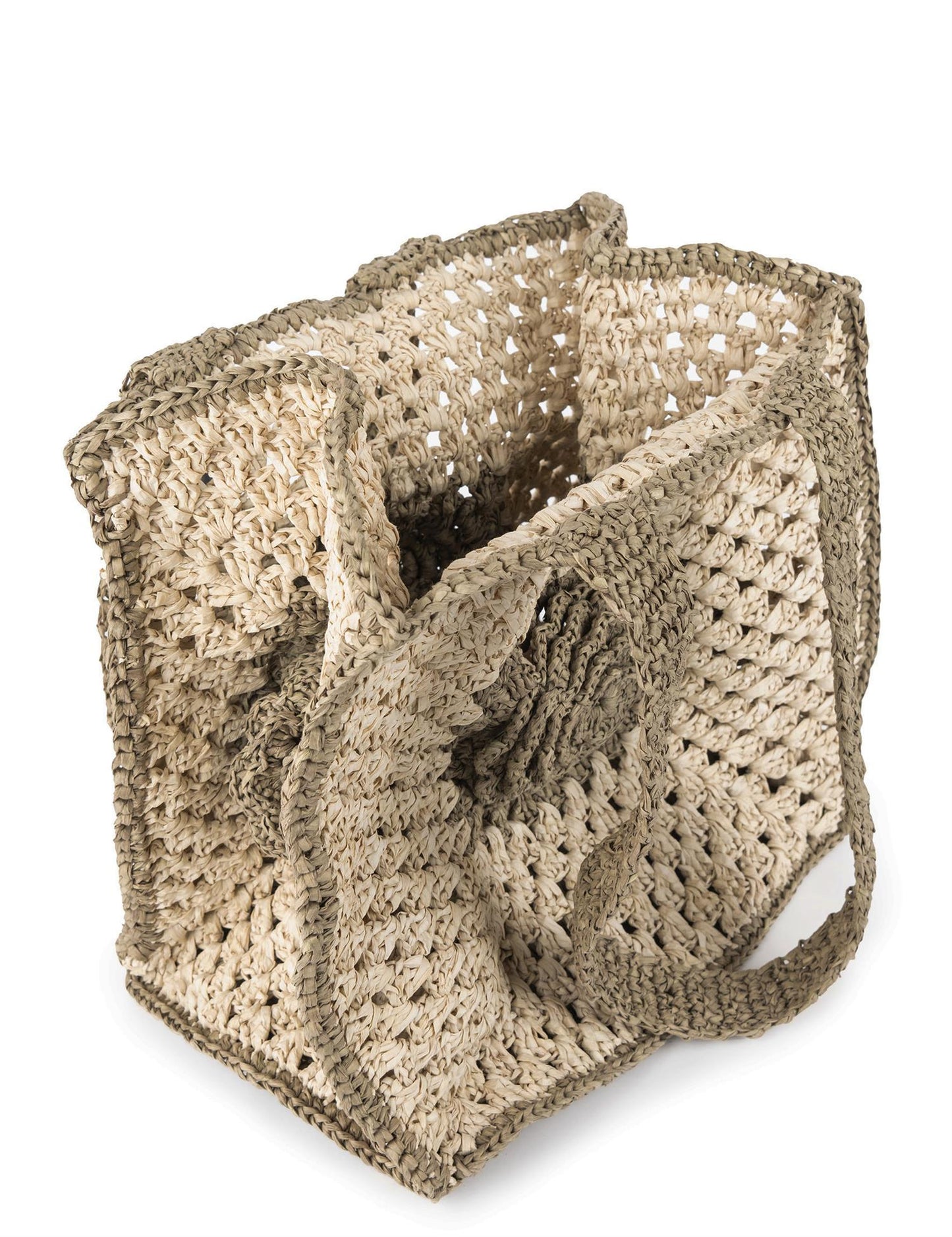 Close to my Heart Raffia Flower Bag Khaki Green