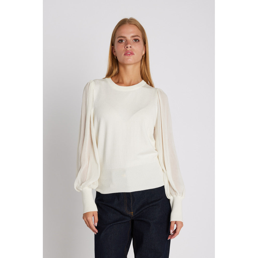 Rue de Femme Katrica Knit Blouse White
