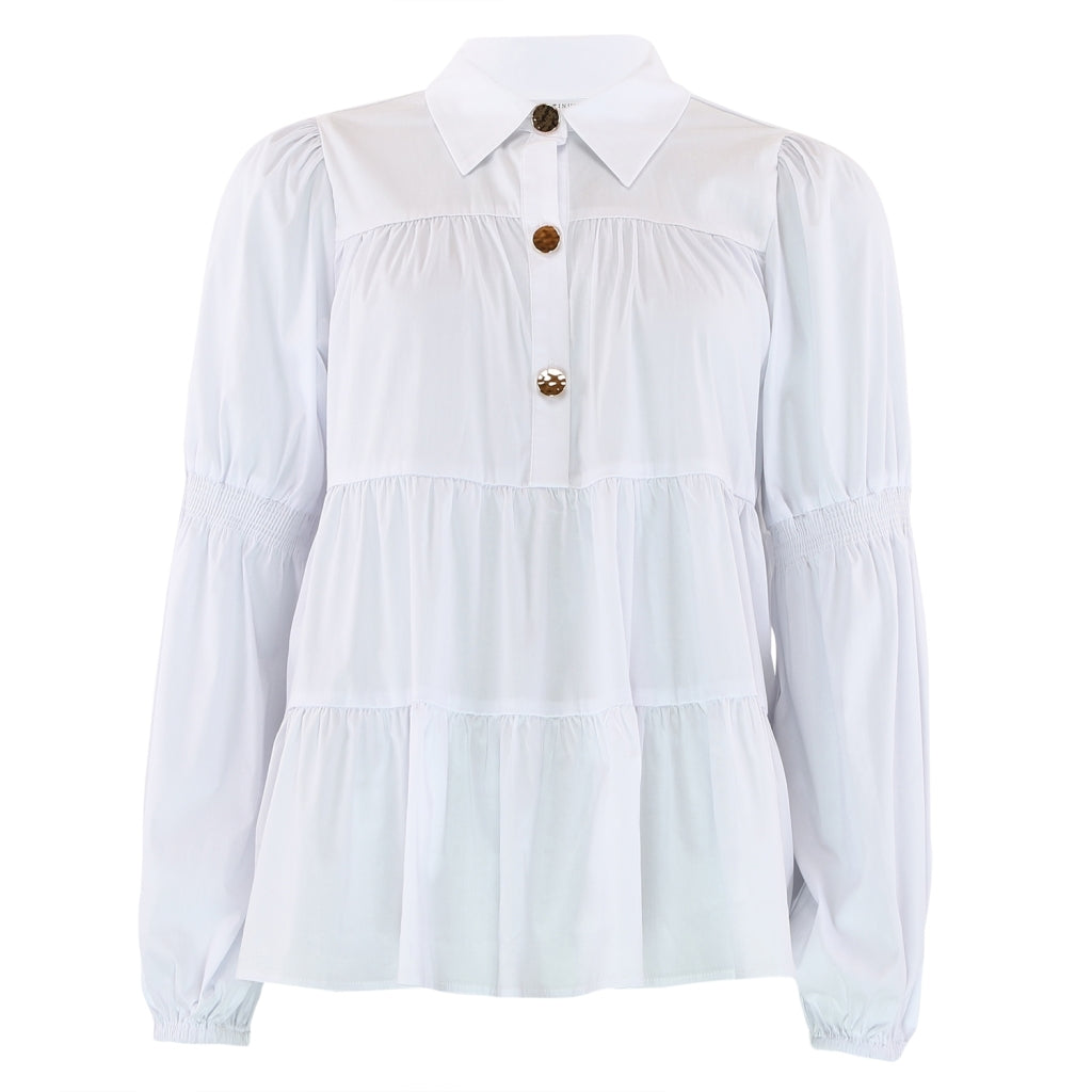 Continue Sanna Gold Buttons White