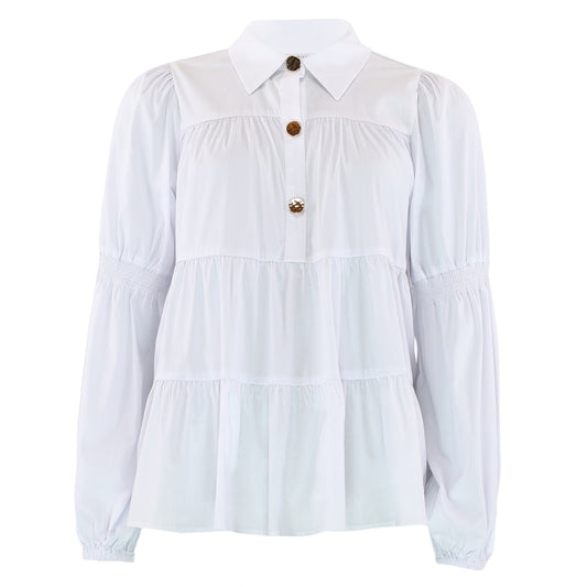 Continue Sanna Gold Buttons White