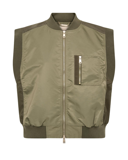 Mos Mosh Jovo Neola Waistcoat Olive Night