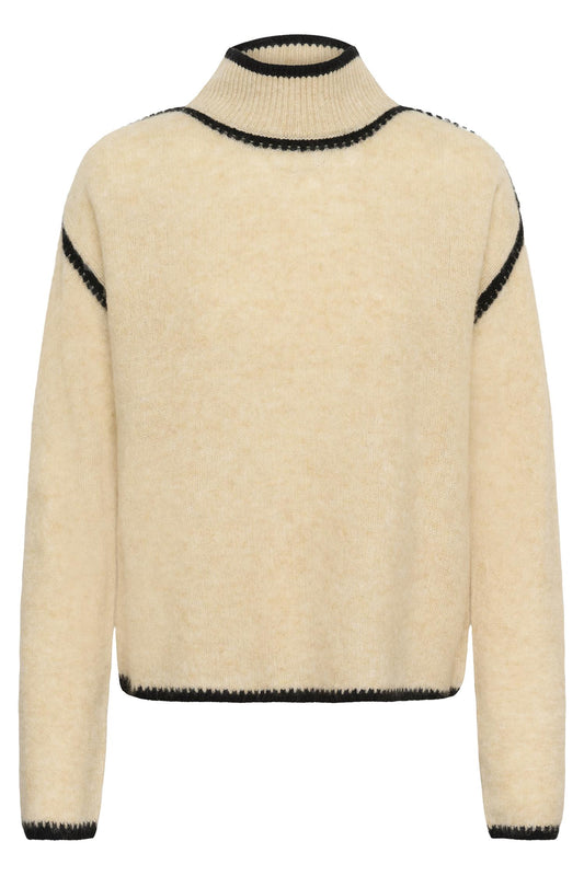 Culture Jia Katrine Turtleneck Whitecap Melange