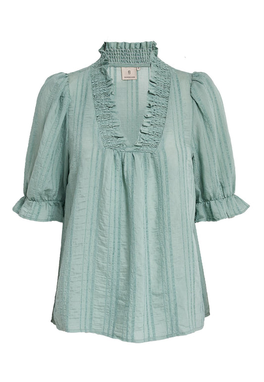 Peppercorn Gry Short Blouse Lichen Mint